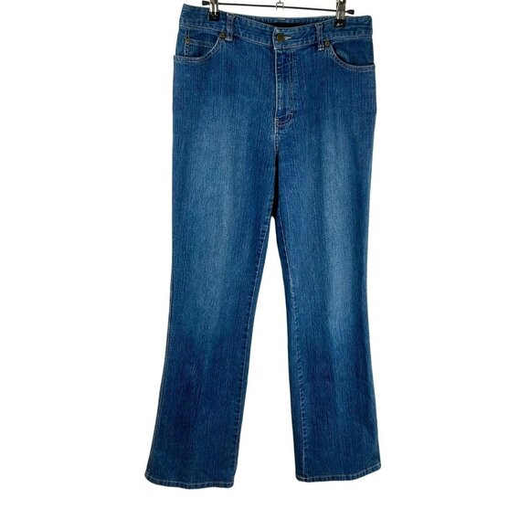 Vintage 90s Y2K Calvin Klein Flare Denim Jeans Women‎ 8 Blue Dark Wash Stretch - Picture 1 of 9